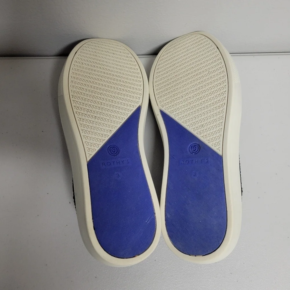 Rothy's The Sneaker Kids Size 3 Metallic Lattice Stitch Slip On Flat Shoes.